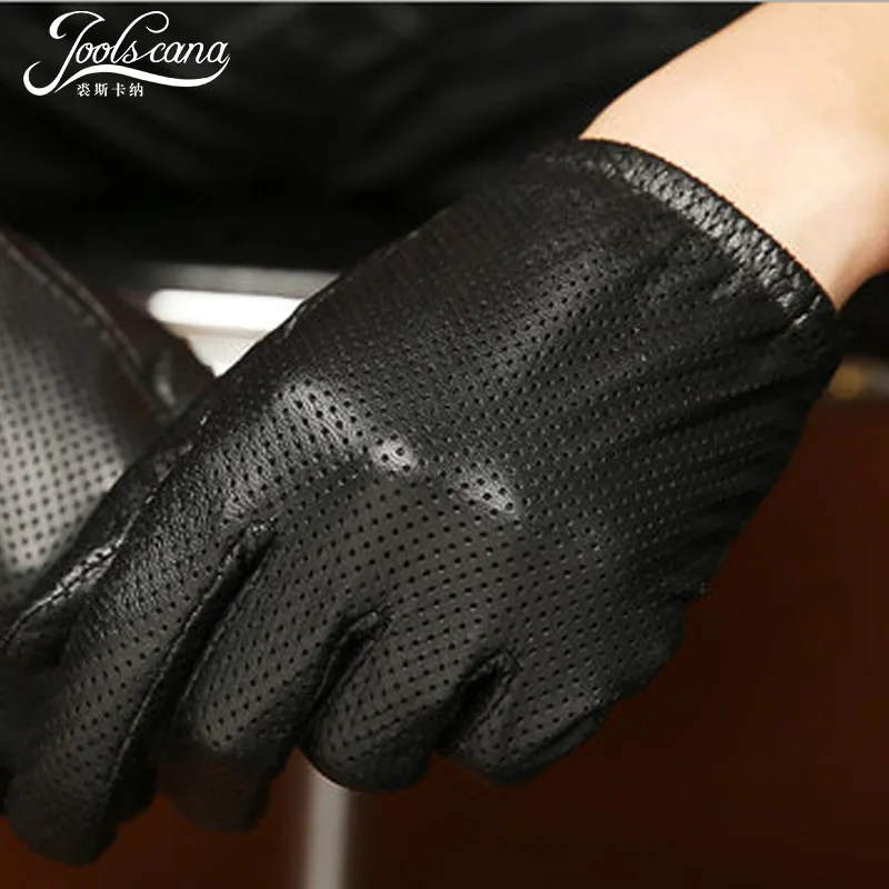 Мужские сенсорные перчатки Joolscana из натуральной козьей кожи дышащие для вождения