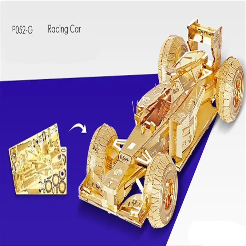 PieceCool 2 вида цветов гоночного автомобиля 3D лазерной резки металла головоломки DIY