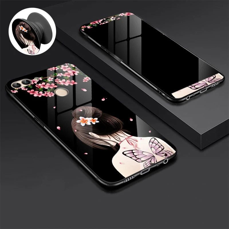 Чехол из закаленного стекла для huawei P Smart Enjoy 7s чехол противоударный мультяшный чехол для huawei Enjoy 7S чехол из закаленного стекла пленка