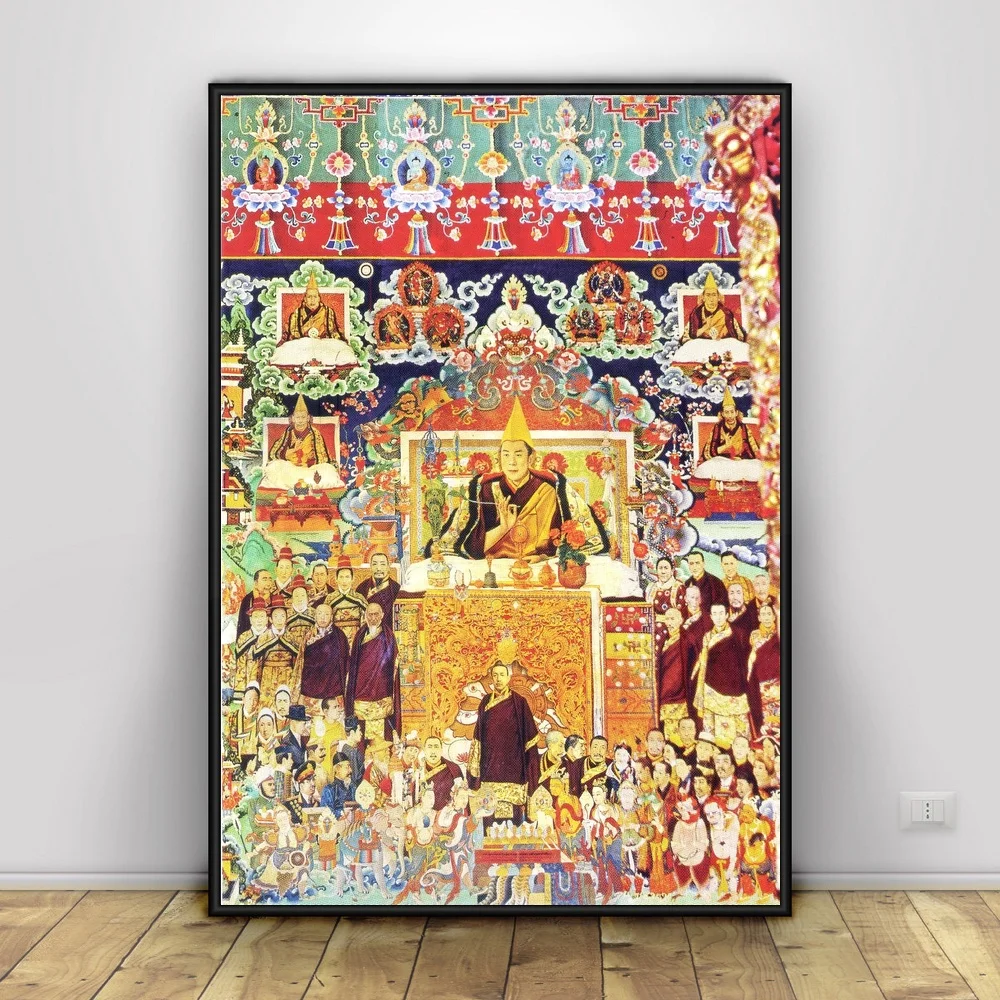 Sakyamuni and Arhat Thangka тибетская Классическая художественная копия буддистская статуя