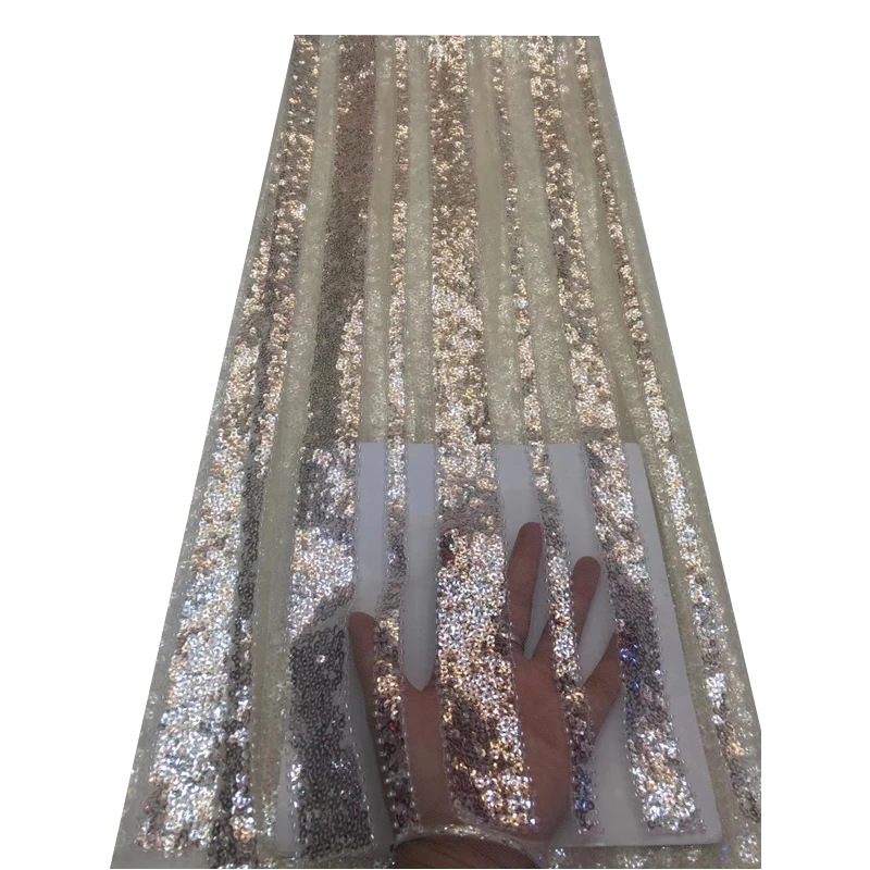 High quality African sequins lace fabric mesh sequin evening dress040875 | Дом и сад