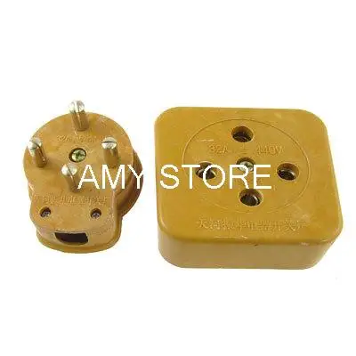 

AC 440V 32A Three 3 Phase Four 4 Wire 3P 4W Ceramic Industrial Socket Plug Set