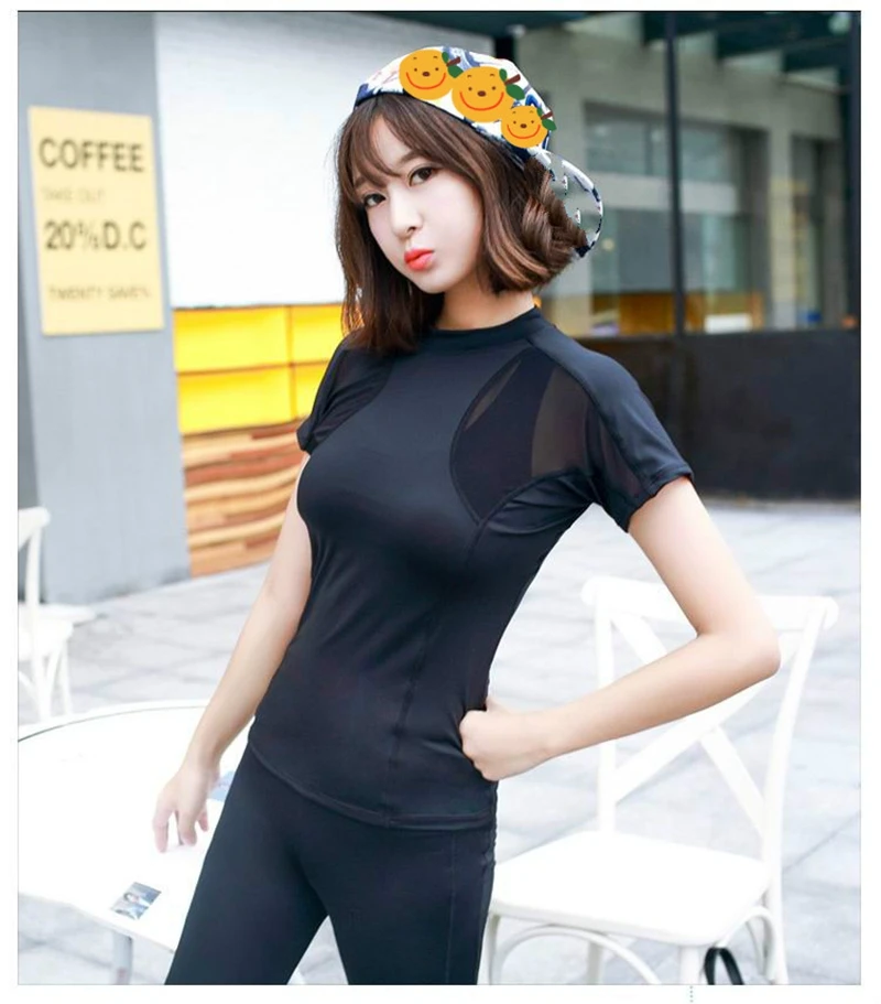 Women Sportswear Fitness Sport Top Shirt Quick Dry Yoga Short Sleeve Running Female Workout Gym Tank fitness Clothing | Спорт и