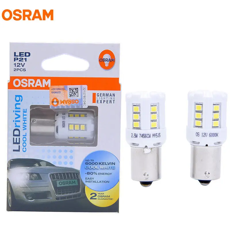 OSRAM LED P21 7456CW P21W 12V 2 5 W Стандартная автомобильная противотуманная фара холодного