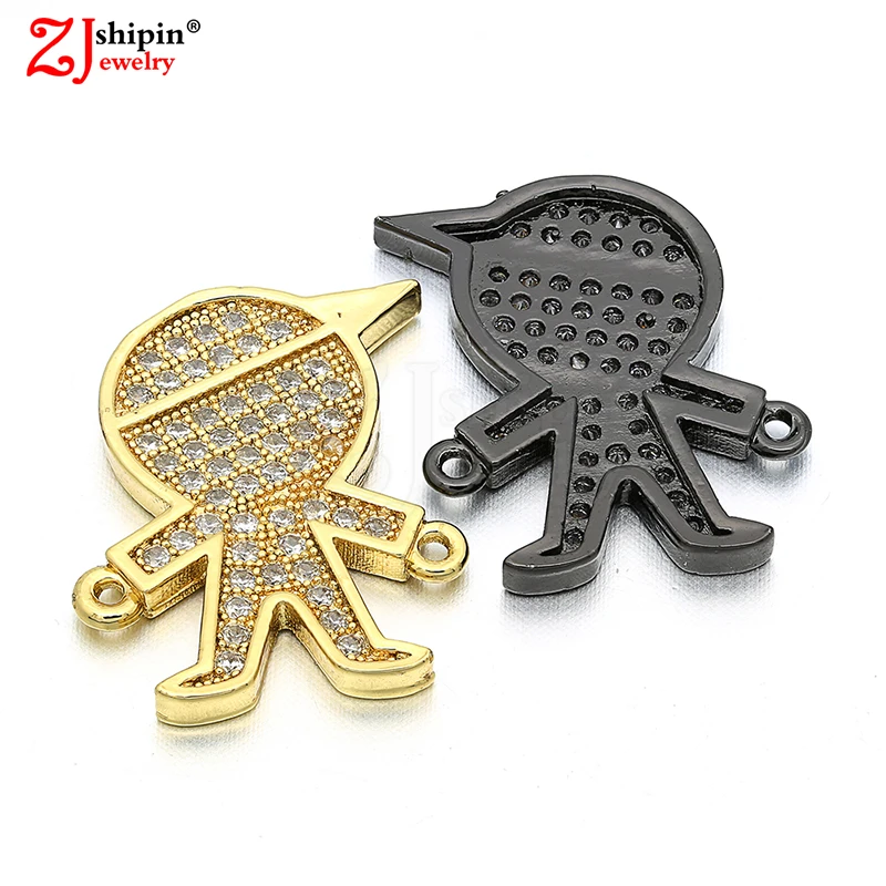 Новинка 2018 детский соединитель для ювелирных изделий в форме мальчика из фианита