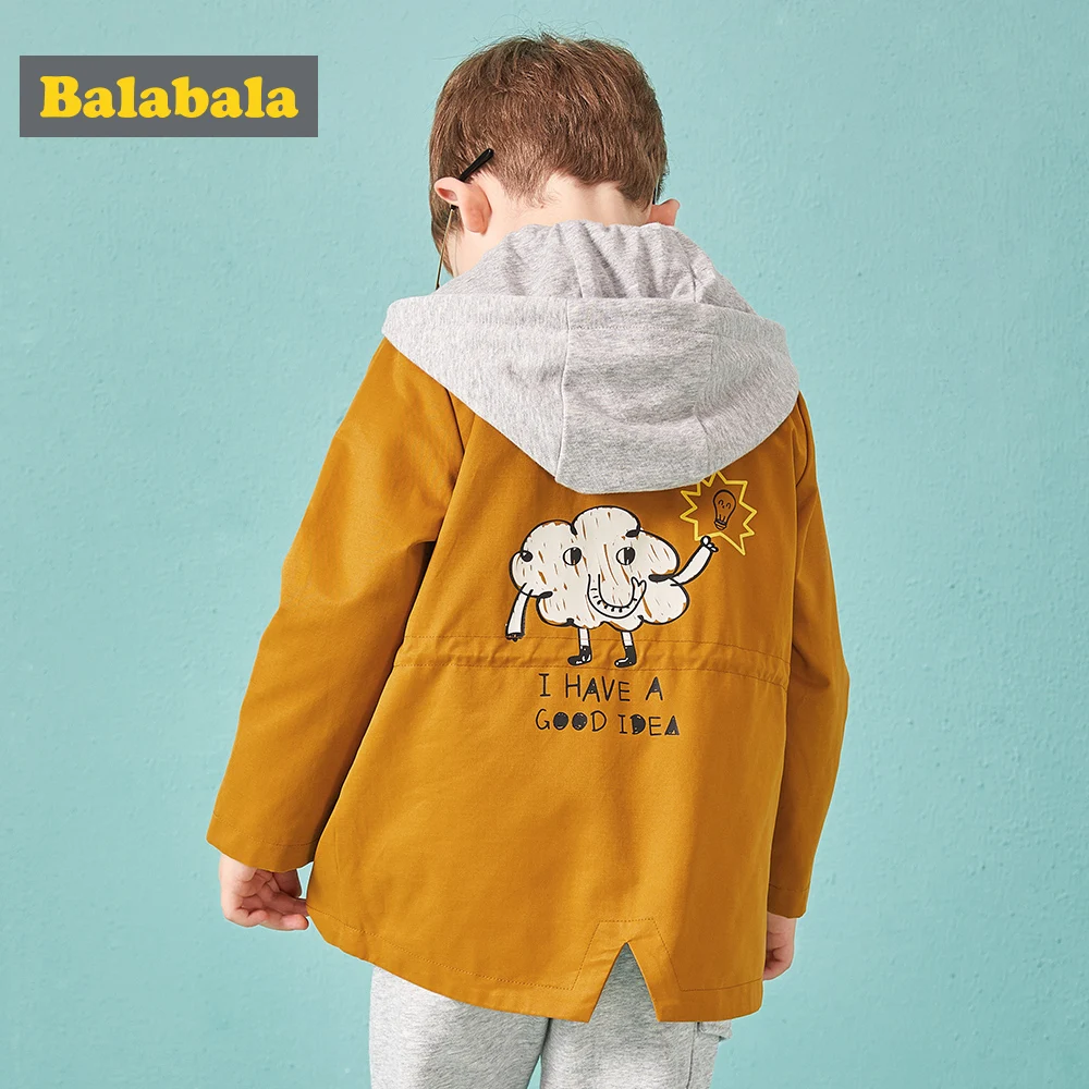 Balabala/куртка для мальчиков с шапочкой детская куртка маленьких детей одежда