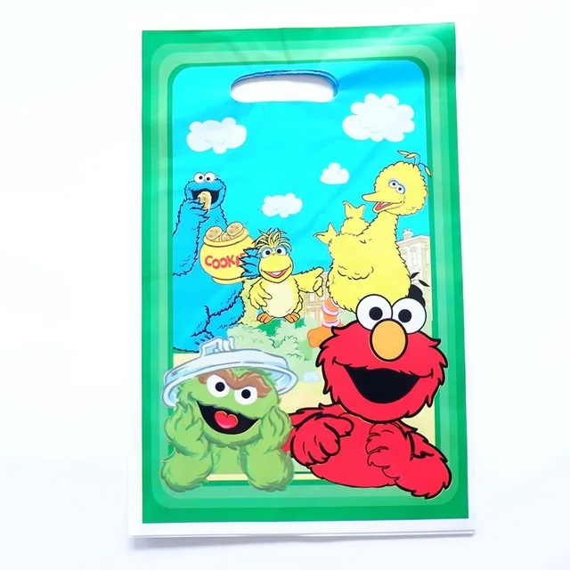 Sesame Street 10 шт. цветные подарочные сумочки Русалочка, вечерние сумочки Русалочка, подарки для детей на день рождения, подарочная сумочка Русалочка, коробки для конфет - Цвет: Sesame Street