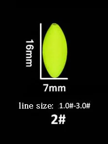 size 2 yellow 30 шт./лот флуоресцентный поплавок семь звезд поплавок овальные космические бобы поплавок карп рыболовные снасти аксессуары пробка A098 - Цвет: size 2 yellow