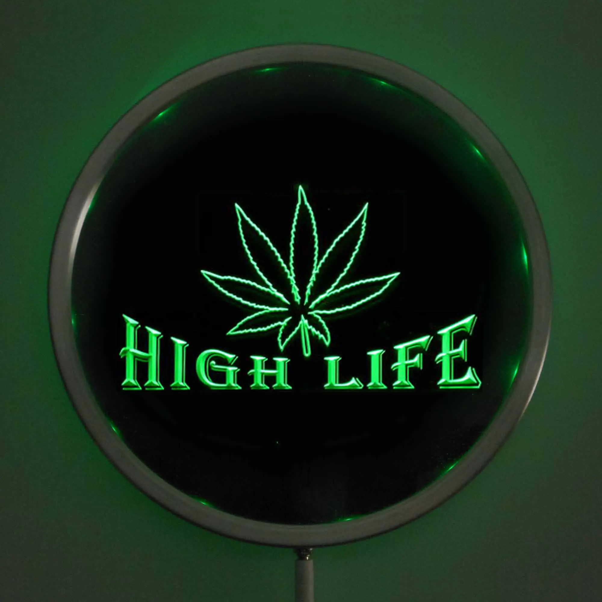 Светодиодные неоновые круглые вывески rs 0403 High Life Weed 25 см/10 дюймов RGB вывеска для