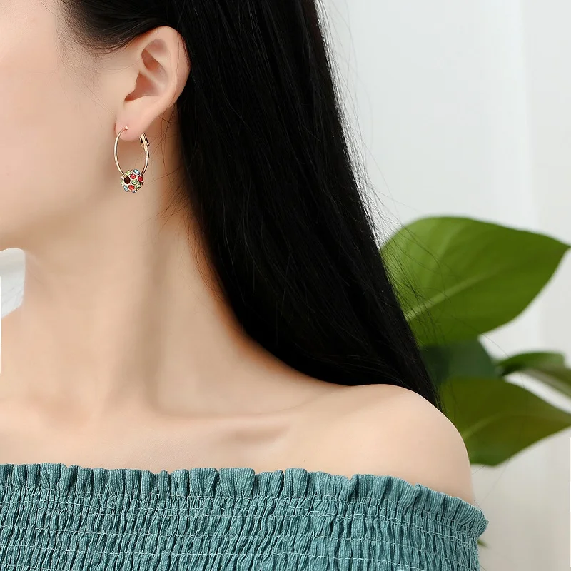 Женские серьги с круглыми шариками Lucky Модные Разноцветные