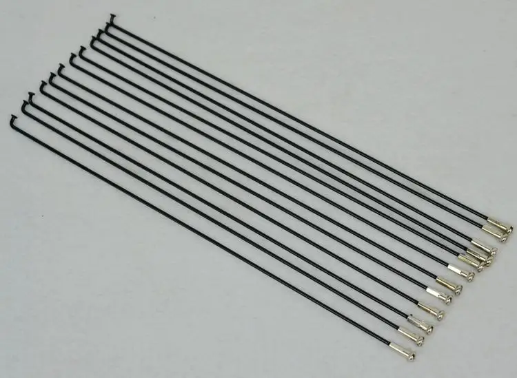 bend 259mm 12pcs Горный шоссейный велосипед сталь 45#14 г/2,0 мм изогнутые спицы черный Цвет Высокопрочный велосипед из нержавеющей стали прямой тяга alloyniple - Цвет: bend 259mm 12pcs