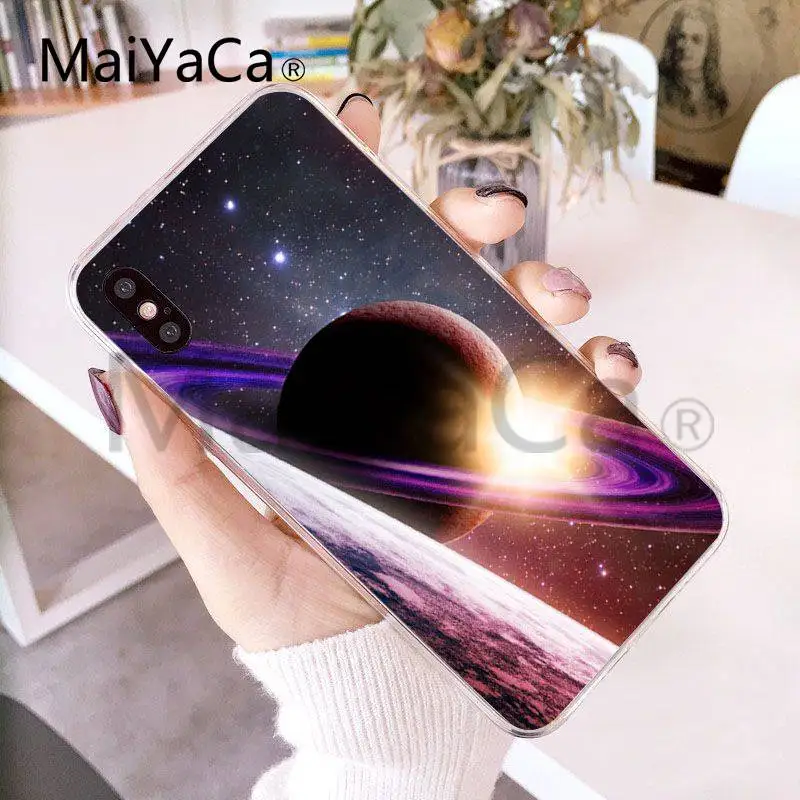 Чехол MaiYaCa для iphone 7 6 X Saturn Saturnus Planets of Solar System Прозрачный чехол iPhone 8 6S Plus XS XR