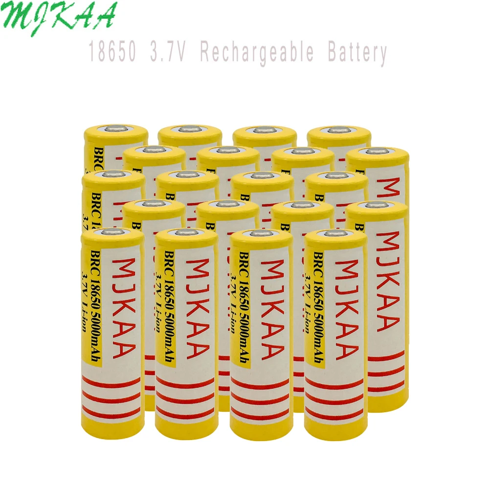 

High Quality 18650 3.7V 5000mAh MJKAA Lithium Li-ion Rechargeable Battery Large Capacity T6 Flashlight Source Headlamp