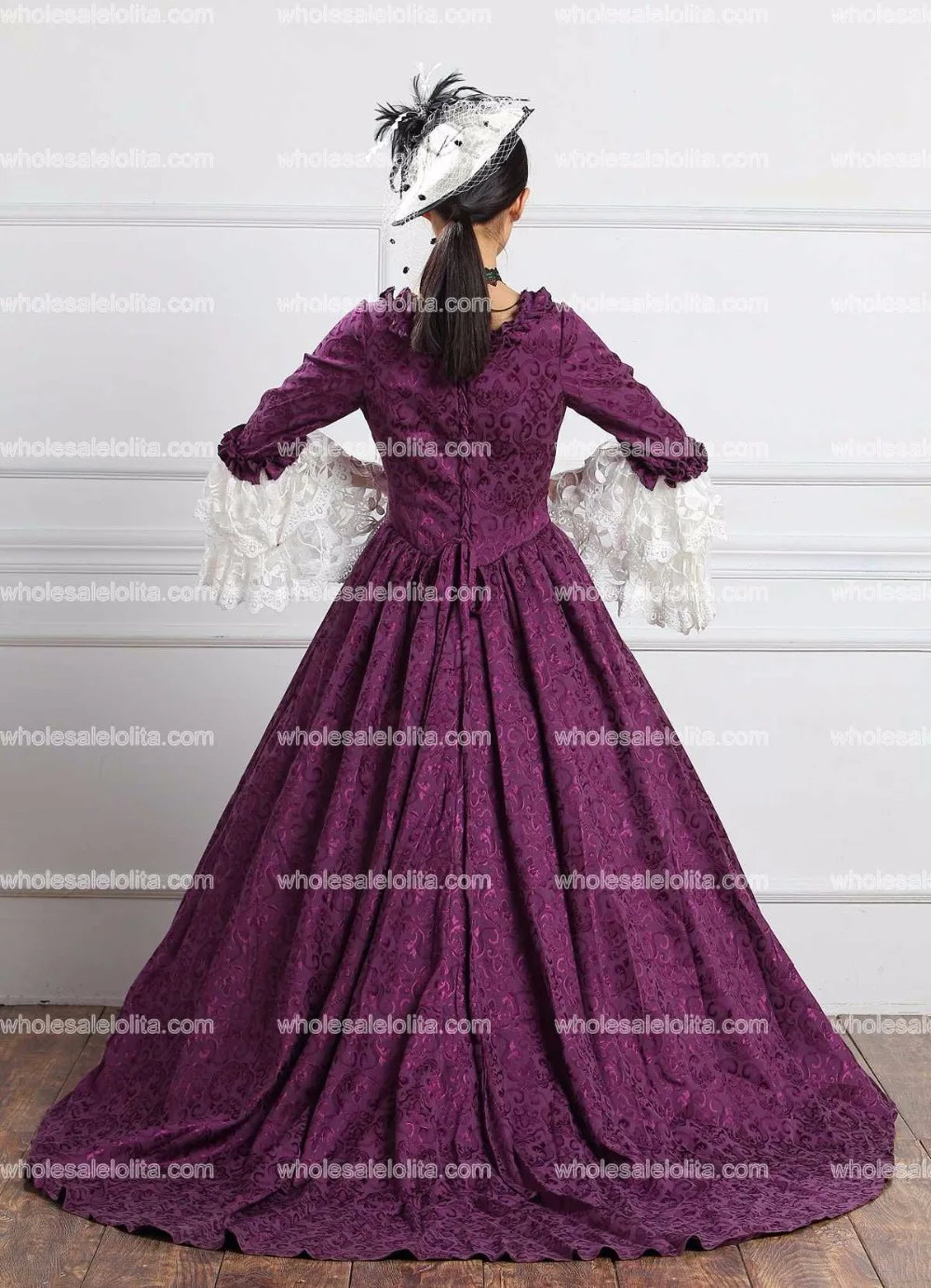 Высокое качество праздничное фиолетовый барочный Мари платье Антуанетты 18th века