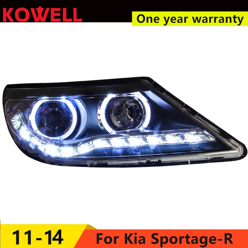 KOWELL автомобильный Стайлинг для Sportage R фары 2011- для Sportage светодиодный фонарь светодиодный Bi Xenon объектив Высокий Низкий луч парковка