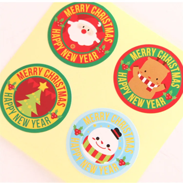 8 шт/лист Счастливого Рождества Рождественская елка Снеговик печать Стикеры DIY