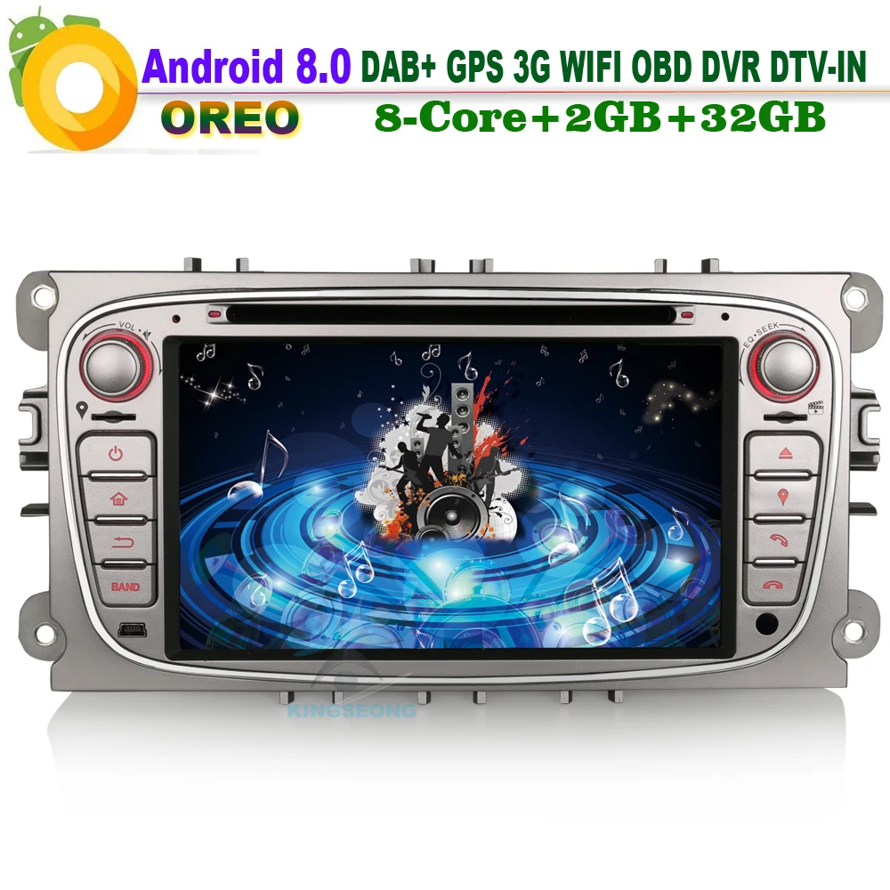 Автомагнитола для Ford Focus 7 дюймов Android 8 0 навигация DAB + OBD Wi Fi 3G GPS радио DVR Bluetooth RDS | CD-плеер для авто -32860223662