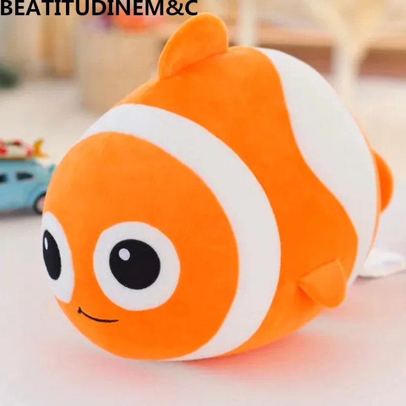 Clown fish Милые дельфины, тюлени, моржи, киты-убийцы, китовые акулы, плюшевые игрушки, океанический союз, частицы пены, детские куклы - Цвет: Clown fish