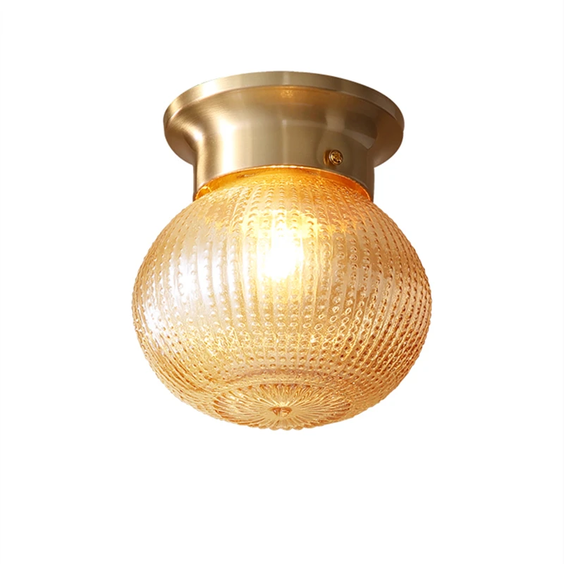 Скандинавский медный стеклянный абажур Подвесная лампа для коридора