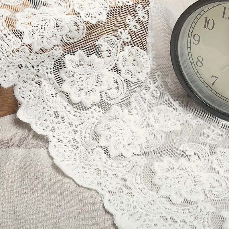 Цветочная ткань кружева черный белый сладкий Кордата Кружева отделка DIY