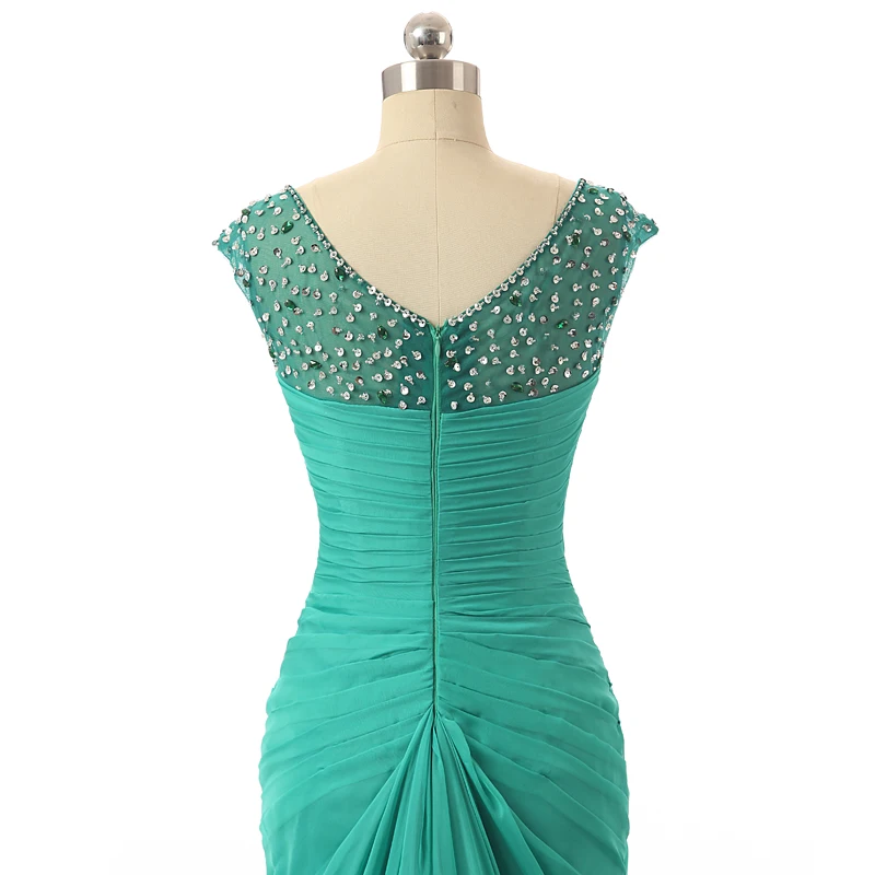 Solovedress элегантное недорогое зеленое длинное вечернее платье 2019 с бусинами для