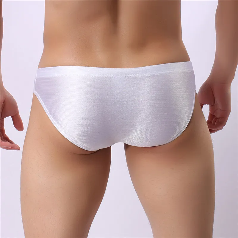 Модные новые поступления Мужское нижнее белье Briefefs шелковистые блестящие