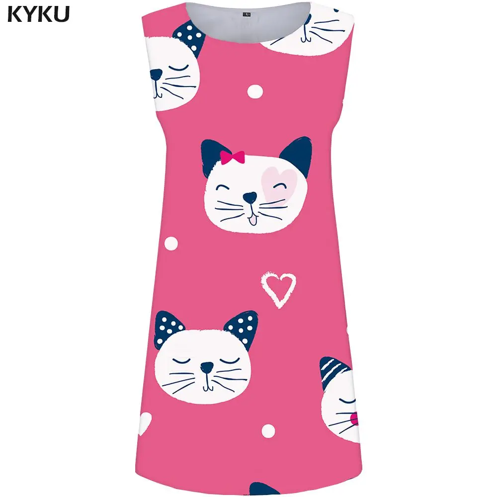 Ladies Dress 12 KYKU Брендовое платье с графическим рисунком для женщин Peace сарафан красочный цветок в Корейском стиле Вечерние мультфильм Vestido Сексуальная Boho женская одежда - Цвет: Ladies Dress 12