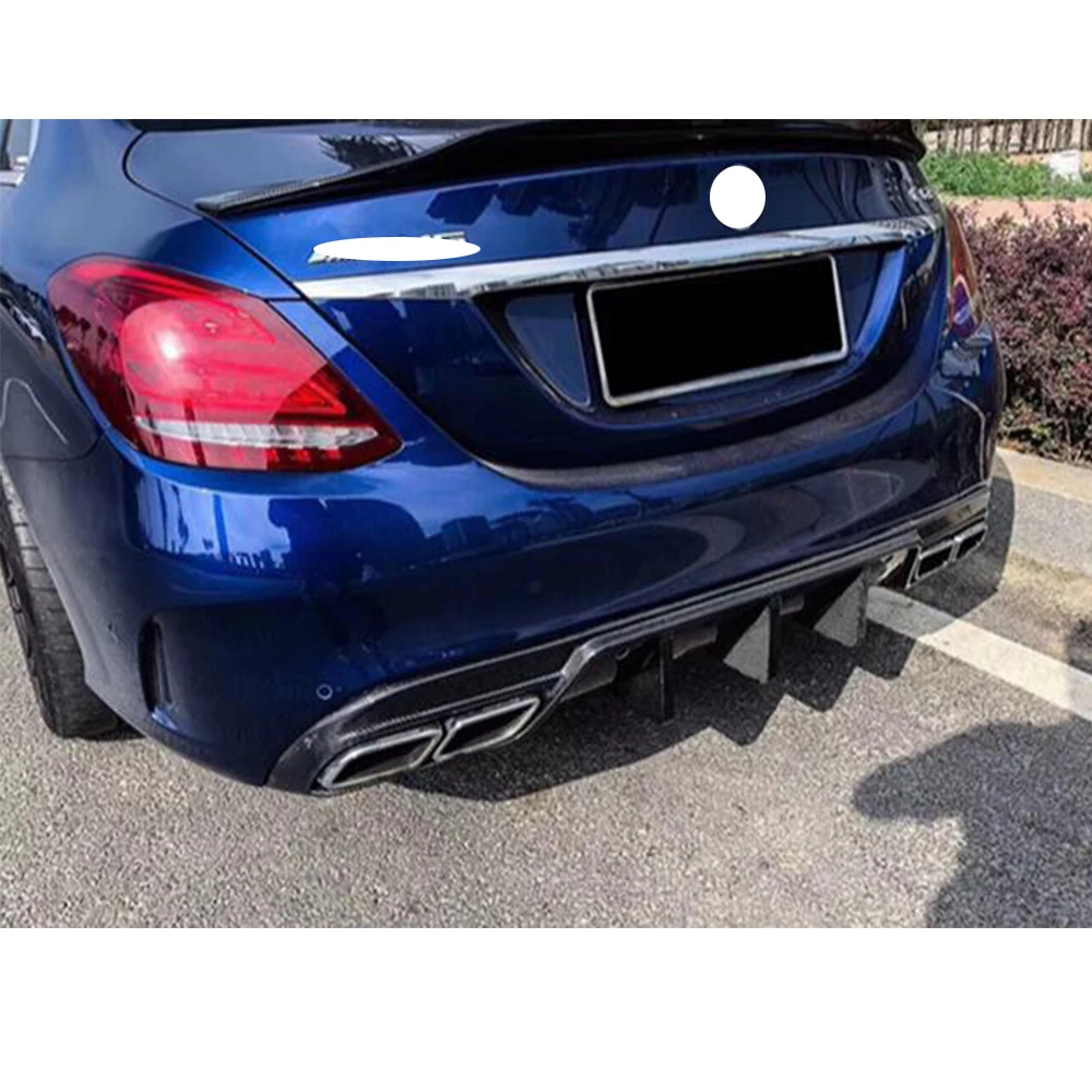 W205 S205 карбоновый задний пучок спойлер диффузор для Benz C180 C200 C300 C43 с AMG Спортивная посылка и C63