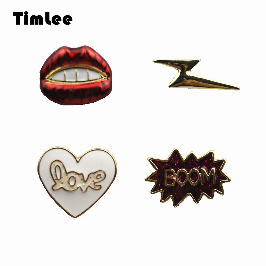 Timlee X239 милые сексуальные красные булавки для губ Сердце молния письмо дизайн