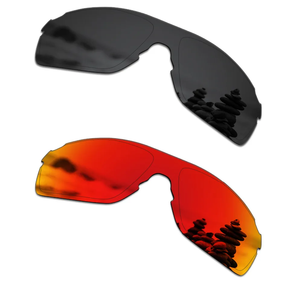 Поляризованные солнцезащитные очки SmartVLT 2 шт., Сменные линзы для Oakley EVZero шаг Stealth, черные и огненно-красные