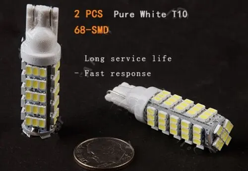 Комплект светодиодная лампа 68 светодиодов автомобильная T10 Farolete|68 leds|led pingolampada led