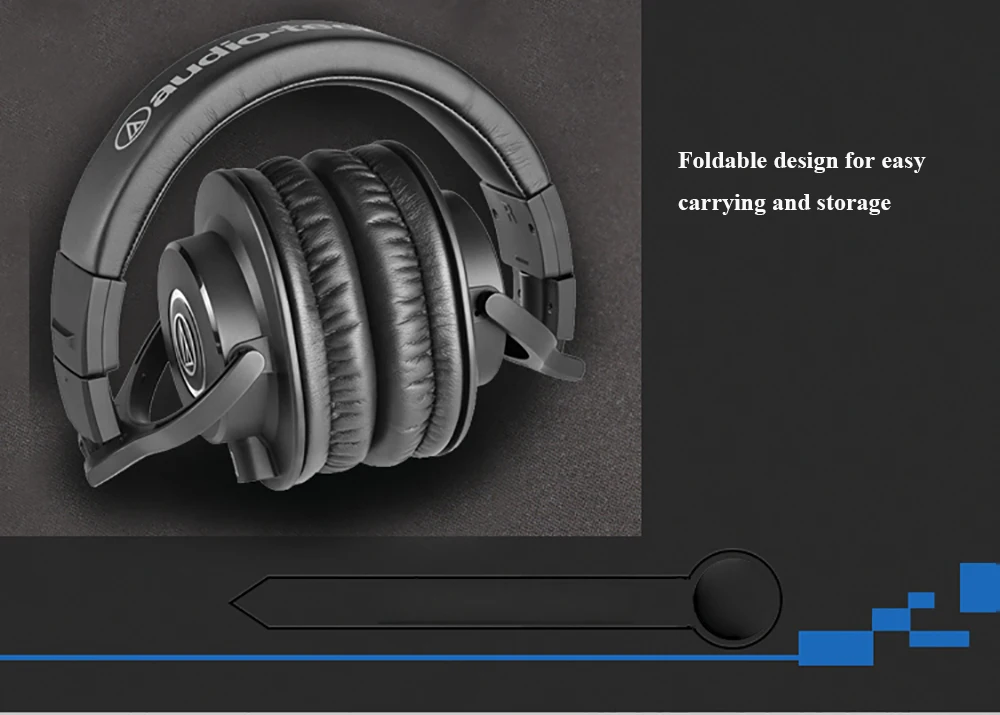 Оригинальные наушники Audio-Technica ATH-M40x, профессиональные мониторные наушники, Накладные наушники, складные наушники HiFi с съемными кабелями