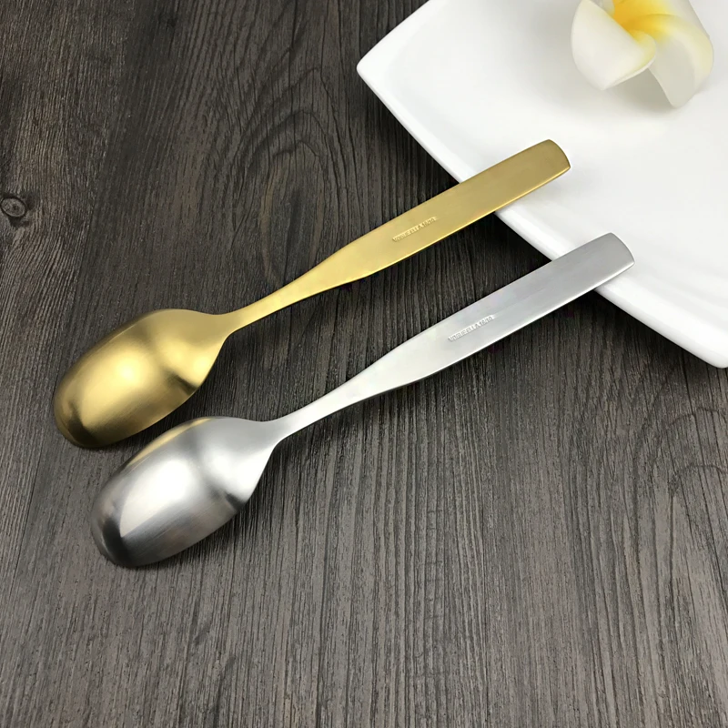 1 шт. ложка из нержавеющей стали с длинной ручкой золотистого и серебряного цвета