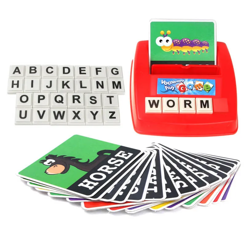 

New Early Learning Toys English Alphabet Letters Spelling Cards Kid's Educational Literacy Toy