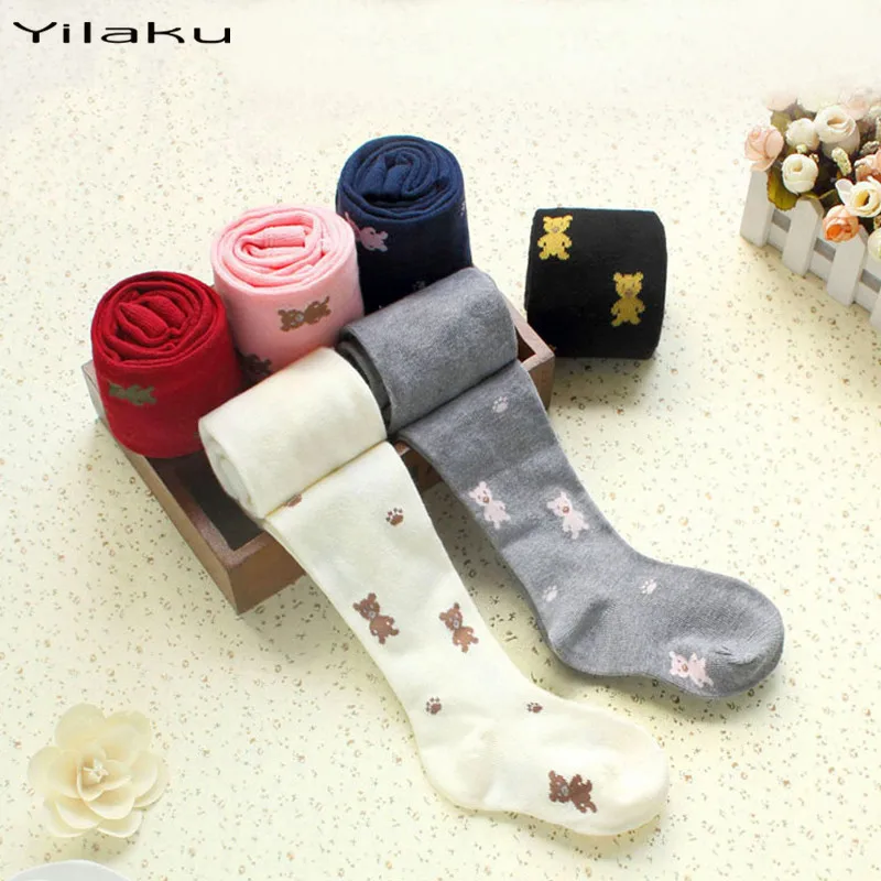 Модные хлопковые колготки Yilaku с мультяшным рисунком для маленьких девочек