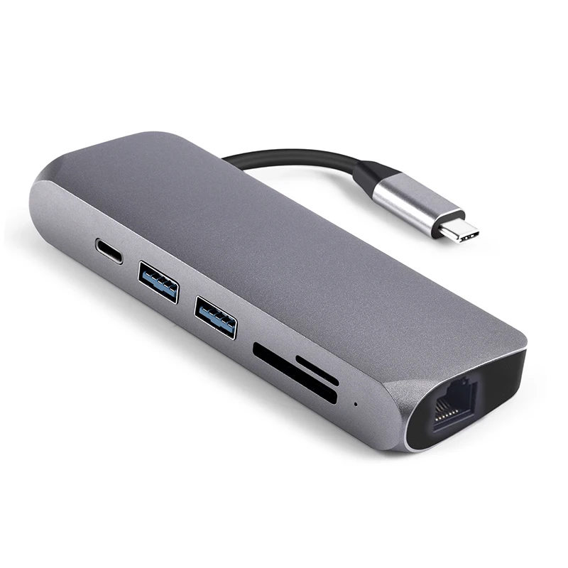 Baolyda usb-хаб 10 в 1 Thunderbolt 3 type C адаптер док-станция 3 USB 3,0 порт HDMI 1080P VGA RJ45 Gigabit Ethernet для Macbook Pro