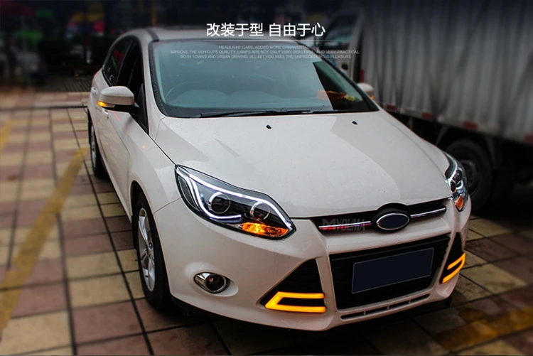АКД стайлинга автомобилей фар сборки для Ford светодиодная фара для Focus 2012- фокус 3 DRL H7 D2H HID вариант Ангел глаз Bi Xenon луч
