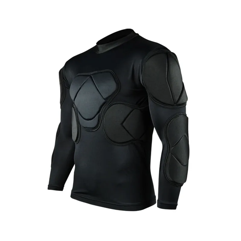 Black long sleeve Мужские футбольные Вратарские тренировочные Джерси EVA толстая губка защита Вратарская форма Goleiro брюки - Цвет: Black long sleeve
