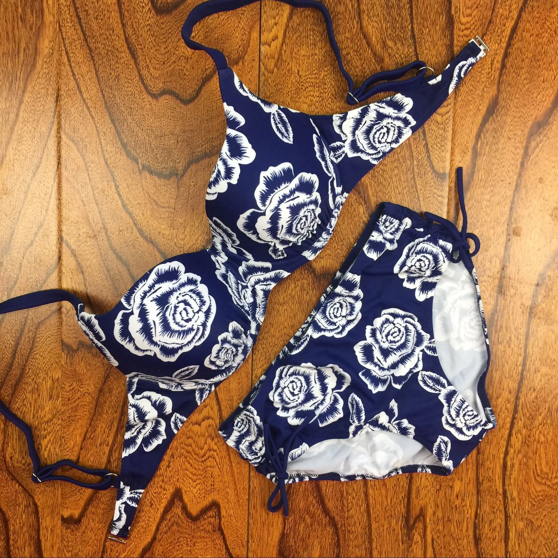 

New Arrival Sexy Bikinis Women Swimsuit Push Up Swimwear Print Patchwork Bikini Set Beach Bathing Suits kuweka bikini
