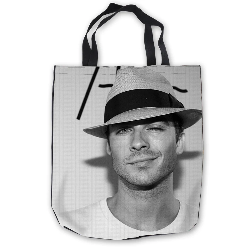 Пользовательские холст ian somerhalder ToteBags Ручные Сумки хозяйственная сумка