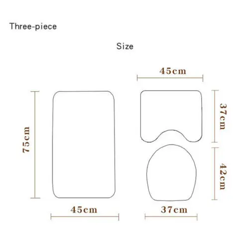 2019 4 PCS Printing Bathroom Non-Slip Toilet Lid Seat Cover Bath Mat Pedestal Rug Shower Curtain Set | Дом и сад