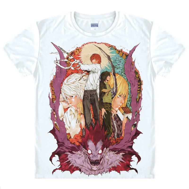 Смертная записка футболки мульти-стиль короткий рукав рубашки Desu Noto светильник