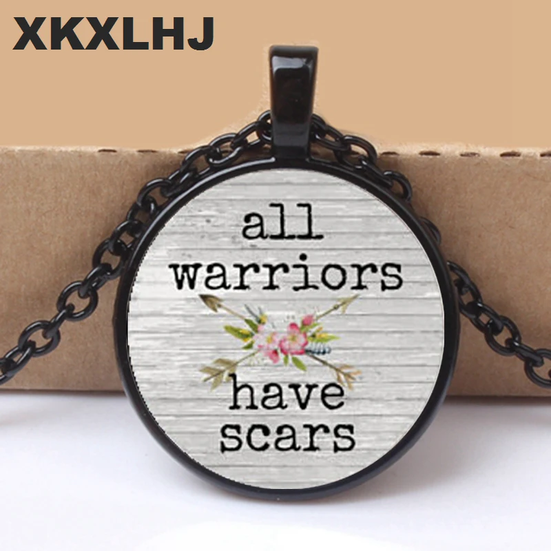 

2019 All Have SCARS CHARM Pendant,Inspirational charm necklace,gift for her,Cancer survivor,Warrior charm,with arrow charm