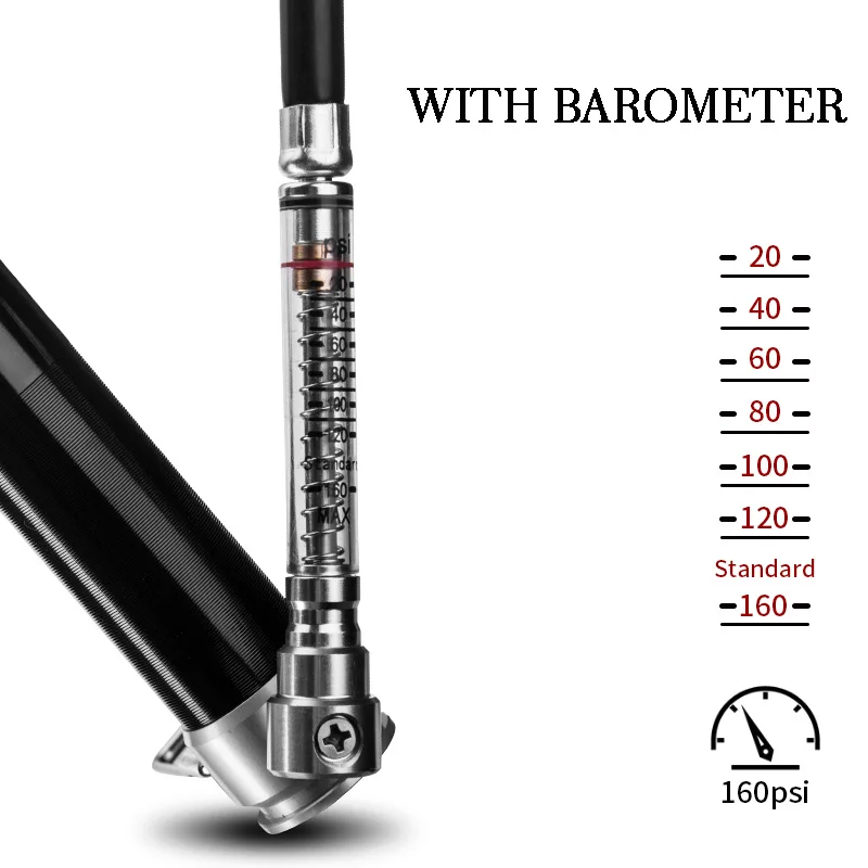 Велосипедный насос ROCKBROS 160 PSI воздушный для накачки велосипеда клапан Schrader & Presta