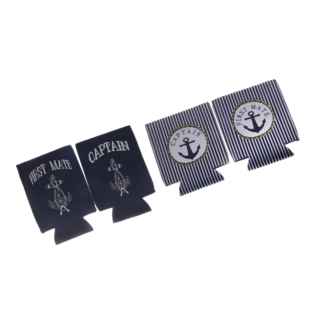 MagiDeal комплект из 4 шт. Олова держатель пупырчатой банки CAPTAIN And FIRST MATE рукава для