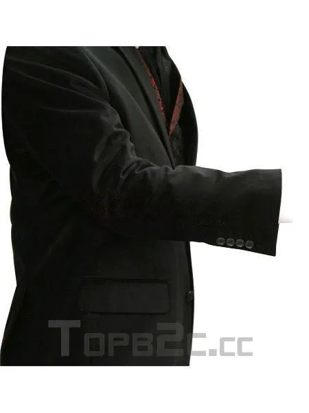 Cool Black Lapel Single-Breasted Buttons Jazz Cloth Velvet Mens Steampunk Jacket For Men Free Shipping | Тематическая одежда и