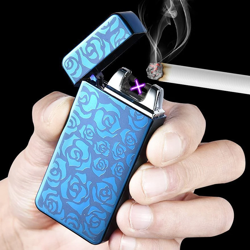 2017 Электронные USB двойной дуги легче Металл Беспламенного Перезаряжаемые