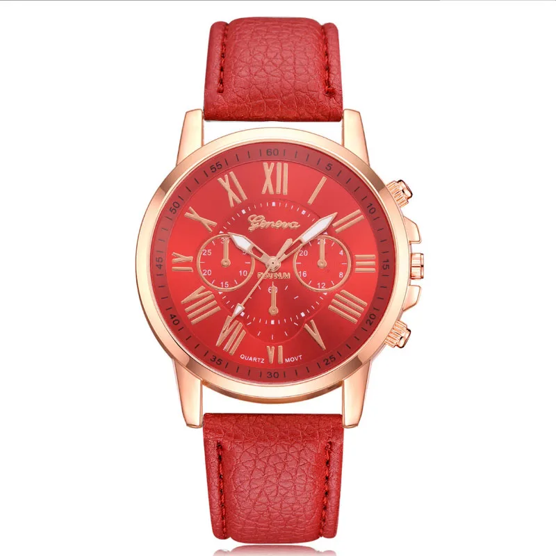Модные Женские Аналоговые кварцевые наручные часы из искусственной кожи новинка