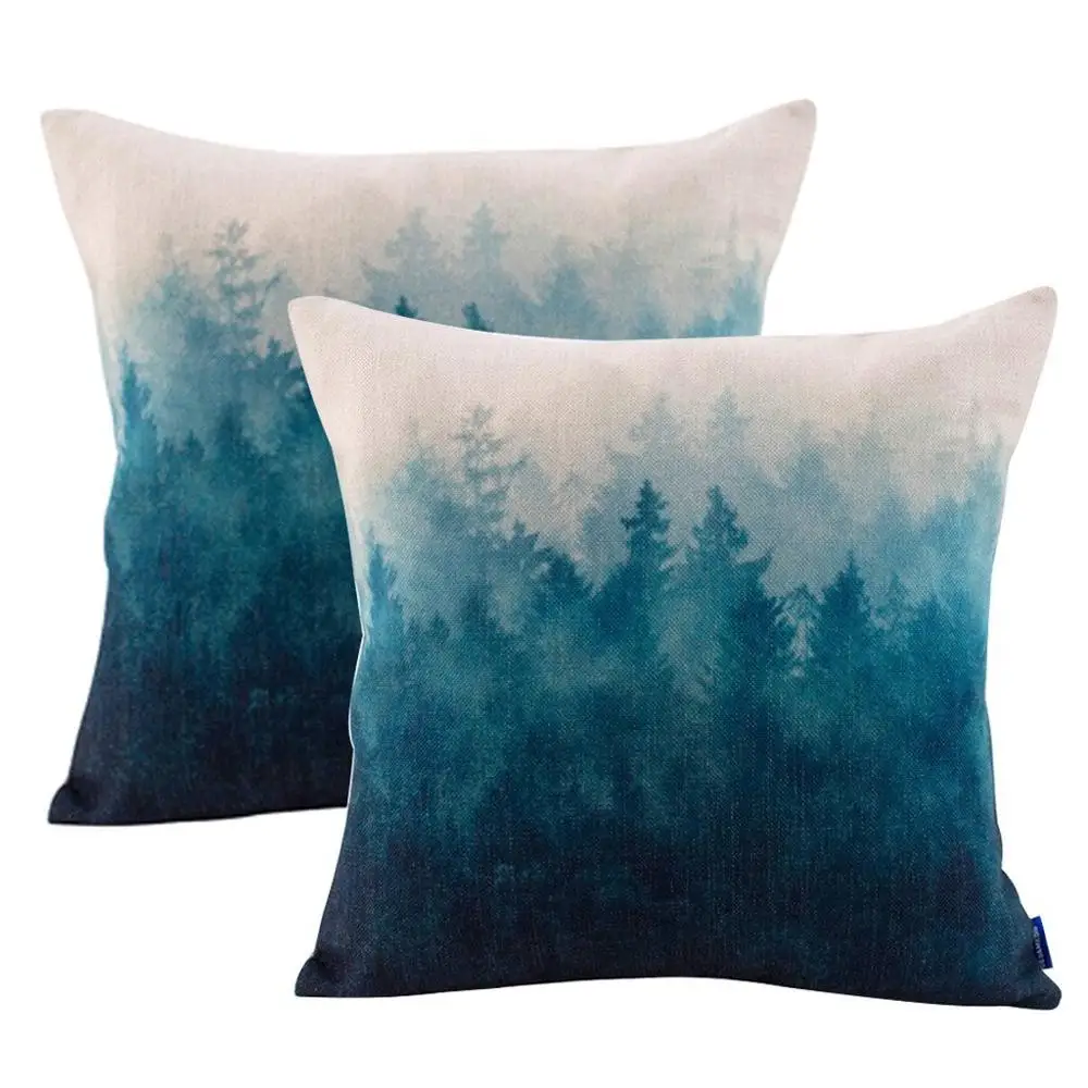 

Forest landscape wind pillow car sofa lumbar cushion set custom cushion cover decorative pillows without pillow core
