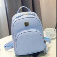 blue Женская дорожная сумка для улицы, Дамский двухслойный из искусственной кожи рюкзак, модные тенденции, простая сумка с узором из диких камней - Цвет: blue